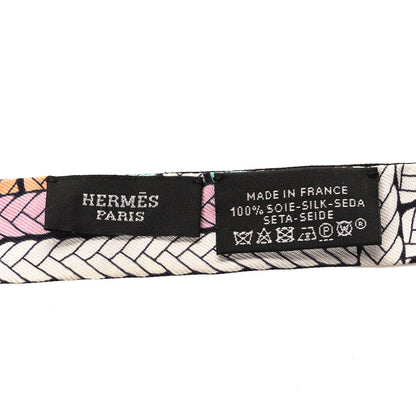 Hermes Silk Tresses H Twilly Doll Abricot Black Rose 3 of 4