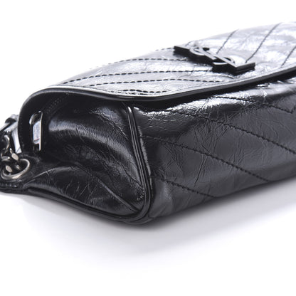 Saint Laurent Crinkled Calfskin Matelasse Monogram Niki Body Bag Black 7 of 10