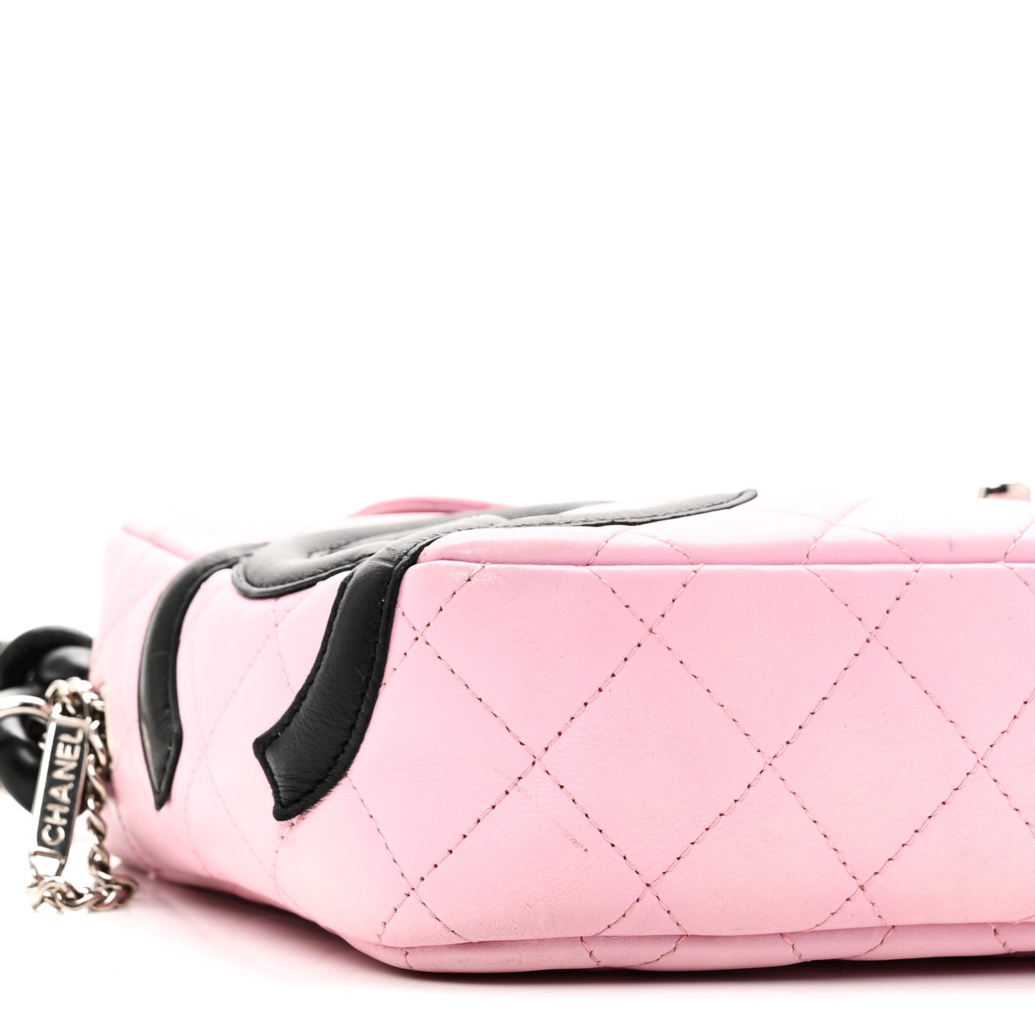 Chanel Calfskin Quilted Cambon Camera Case Pink Black 9 of 11