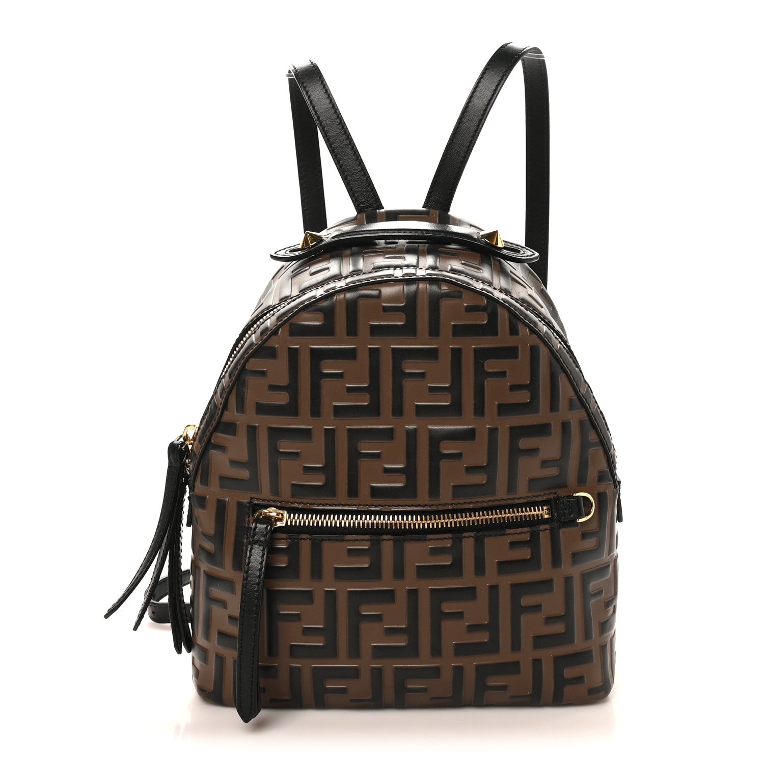 Fendi Vitello Bi-Color FF 1974 Embossed Mini Backpack Maya Black 1877560 – FASHIONPHILE
