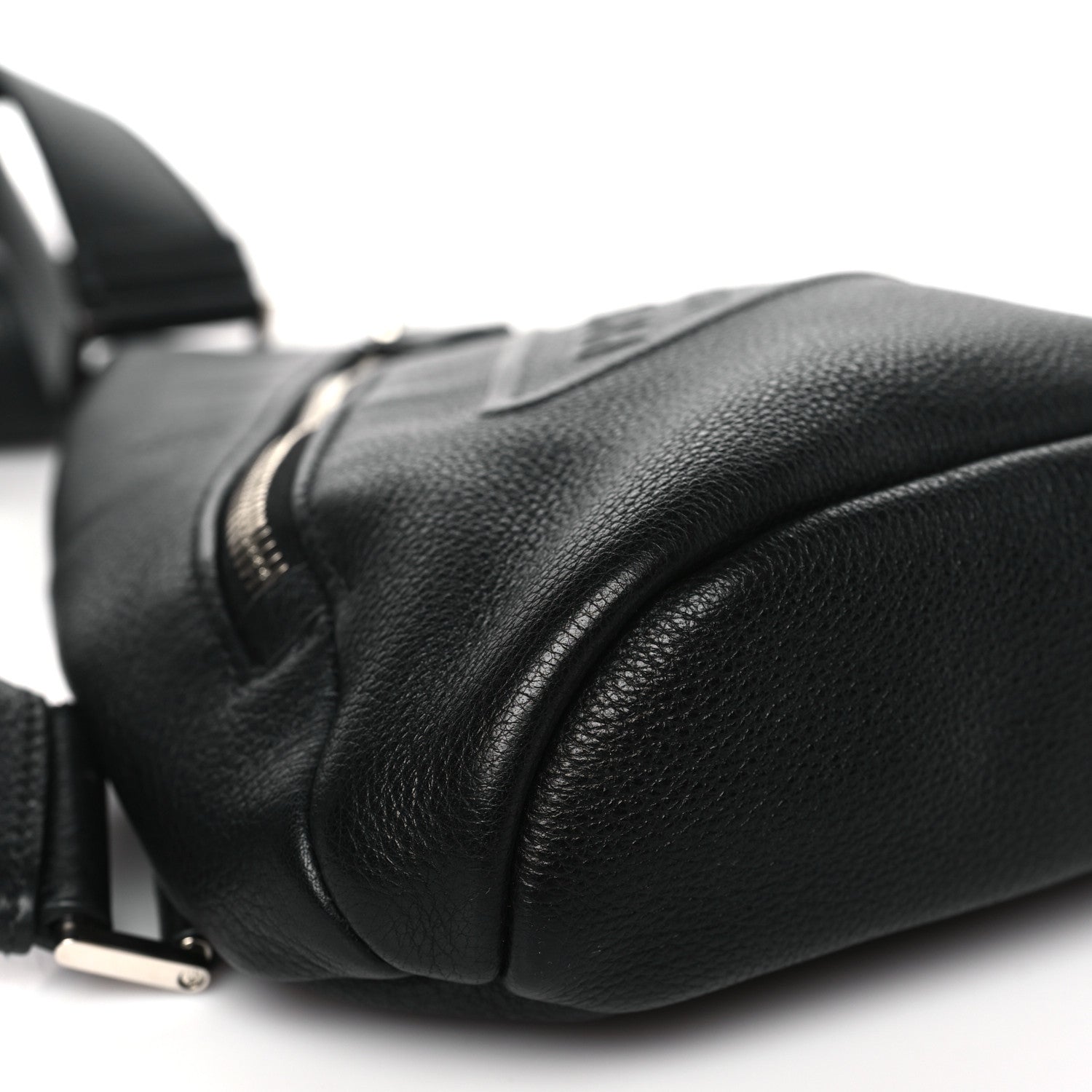 Prada Vitello Daino Logo Embossed Cross Sling Backpack Black 8 of 9