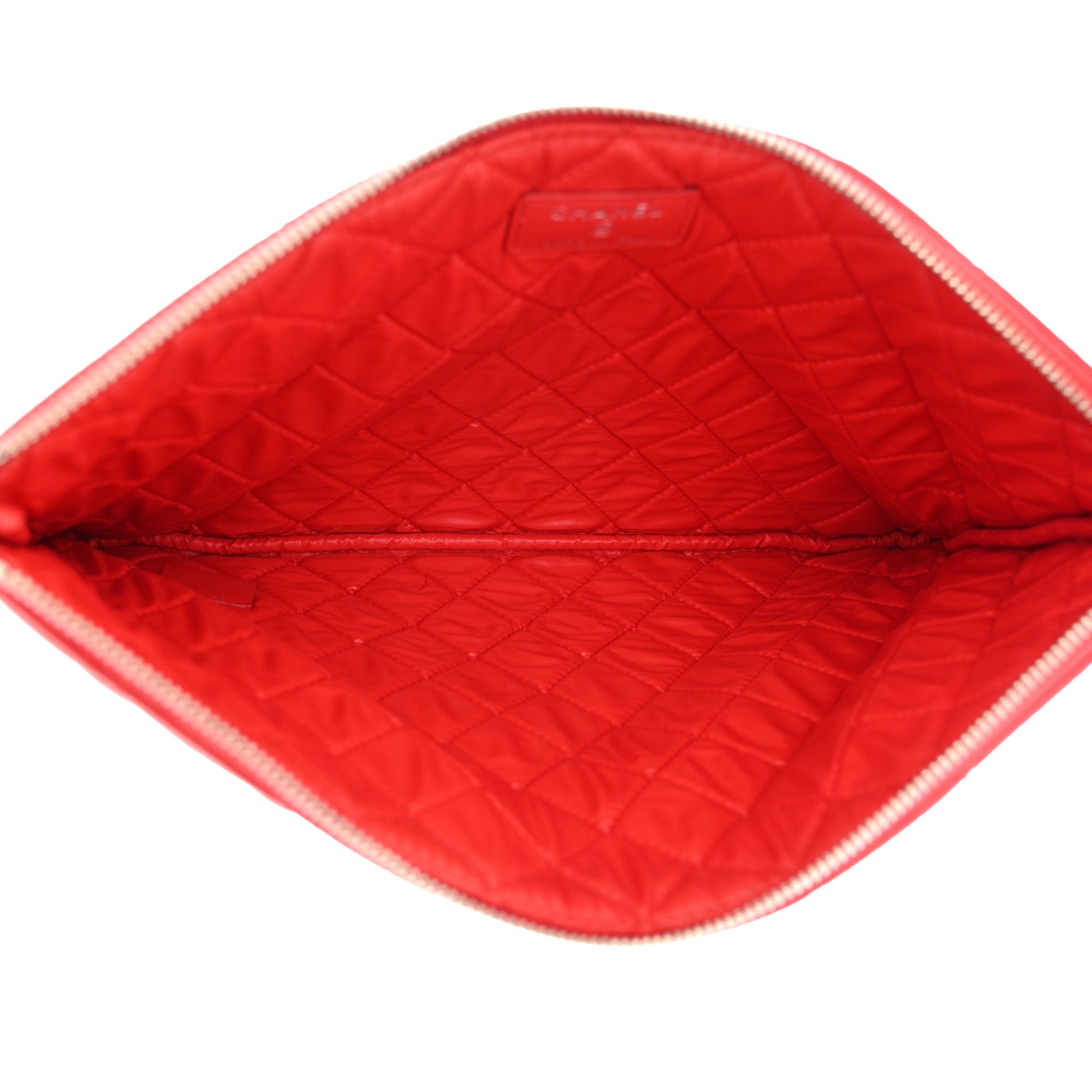 Chanel Lambskin Quilted Medium Cosmetic Case Red 5 of 12