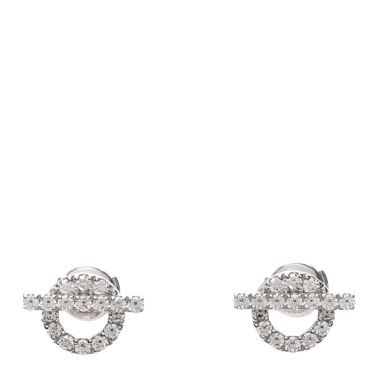 Hermes 18K White Gold Diamond Finesse Earrings 1 of 5