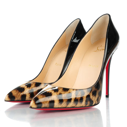 Christian Louboutin Patent Degrade Leopard Pigalle Follies 100 Pumps 39.5 Leopard Black 3 of 8