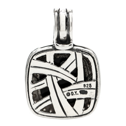 David Yurman Sterling Silver Diamond Black Onyx 11mm Albion Enhancer Pendant 3 of 3
