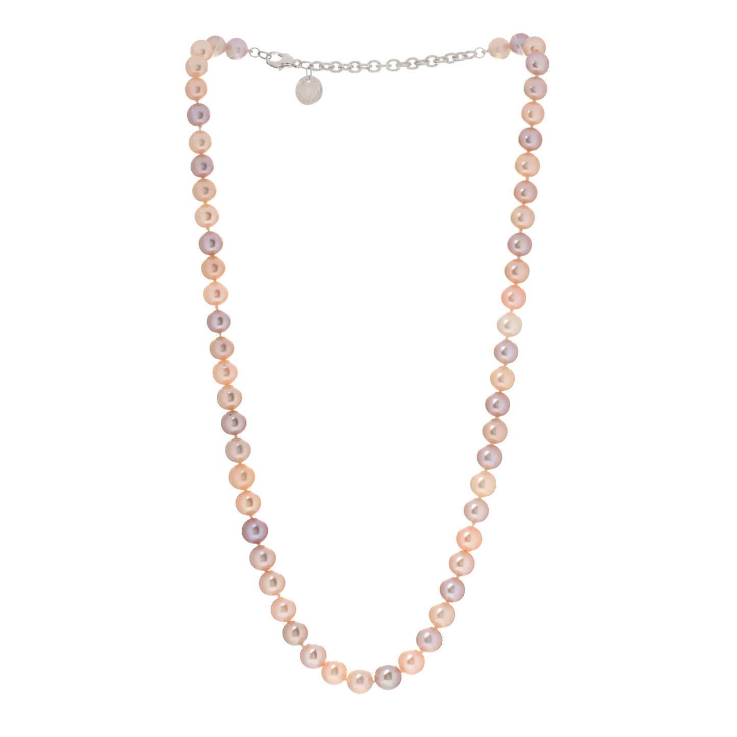 Sterling Silver Freshwater Pearl 7-8mm Ziegfeld Necklace Pink