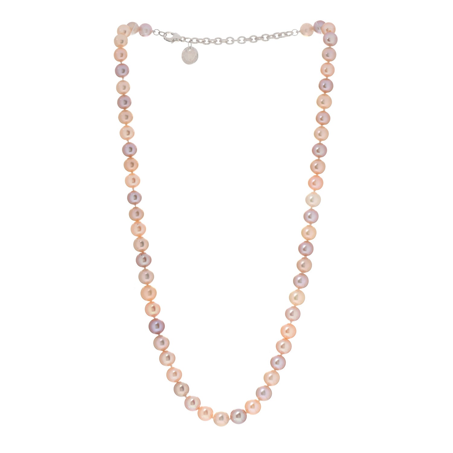 Tiffany Sterling Silver Freshwater Pearl 7-8mm Ziegfeld Necklace Pink 3 of 5