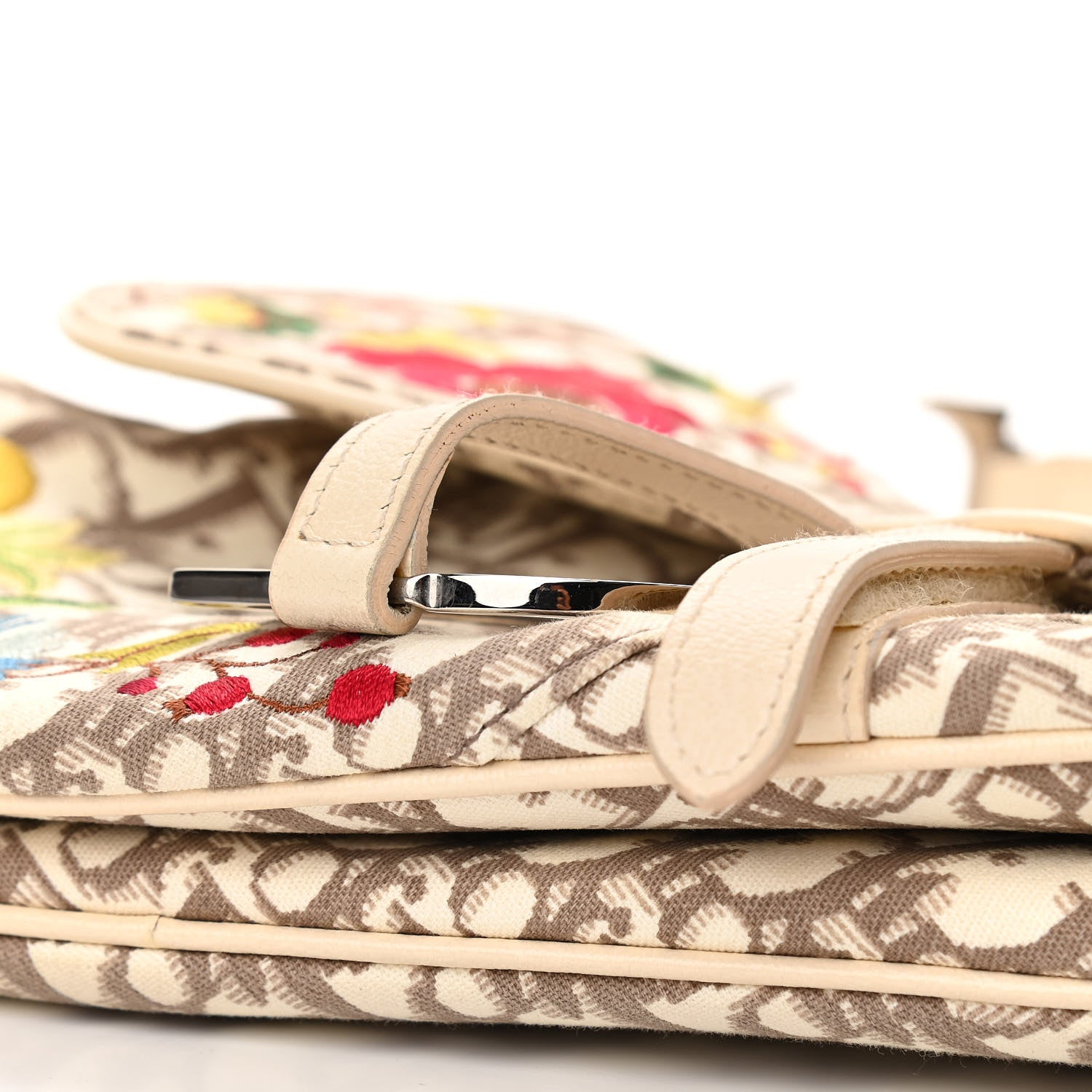Christian Dior Monogram Vintage Flowers Saddle Bag Beige 9 of 11