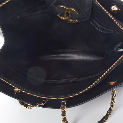 Chanel Calfskin Stitched XL Weekender Black 5 of 12