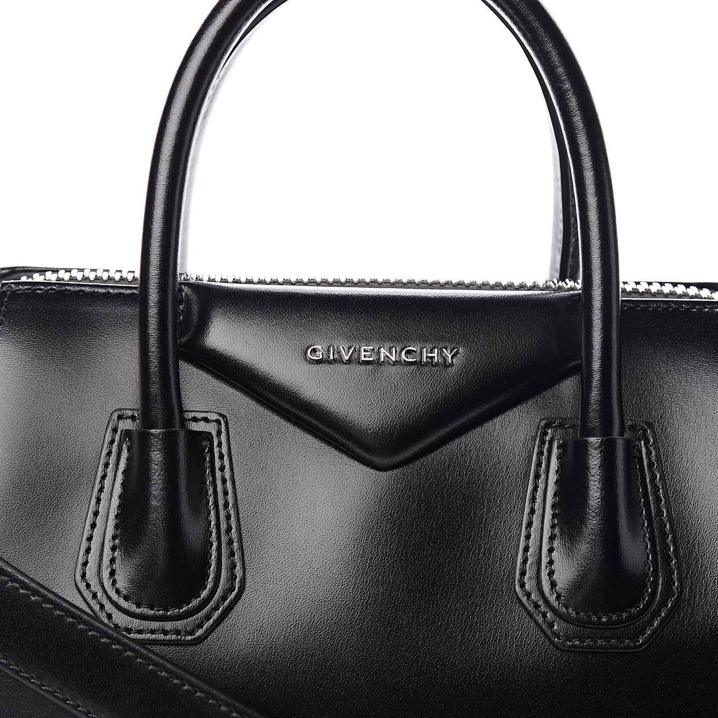 Shiny Lord Calfskin Small Antigona Black