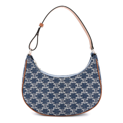 Celine Denim Triomphe Ava Shoulder Bag Blue 1 of 11