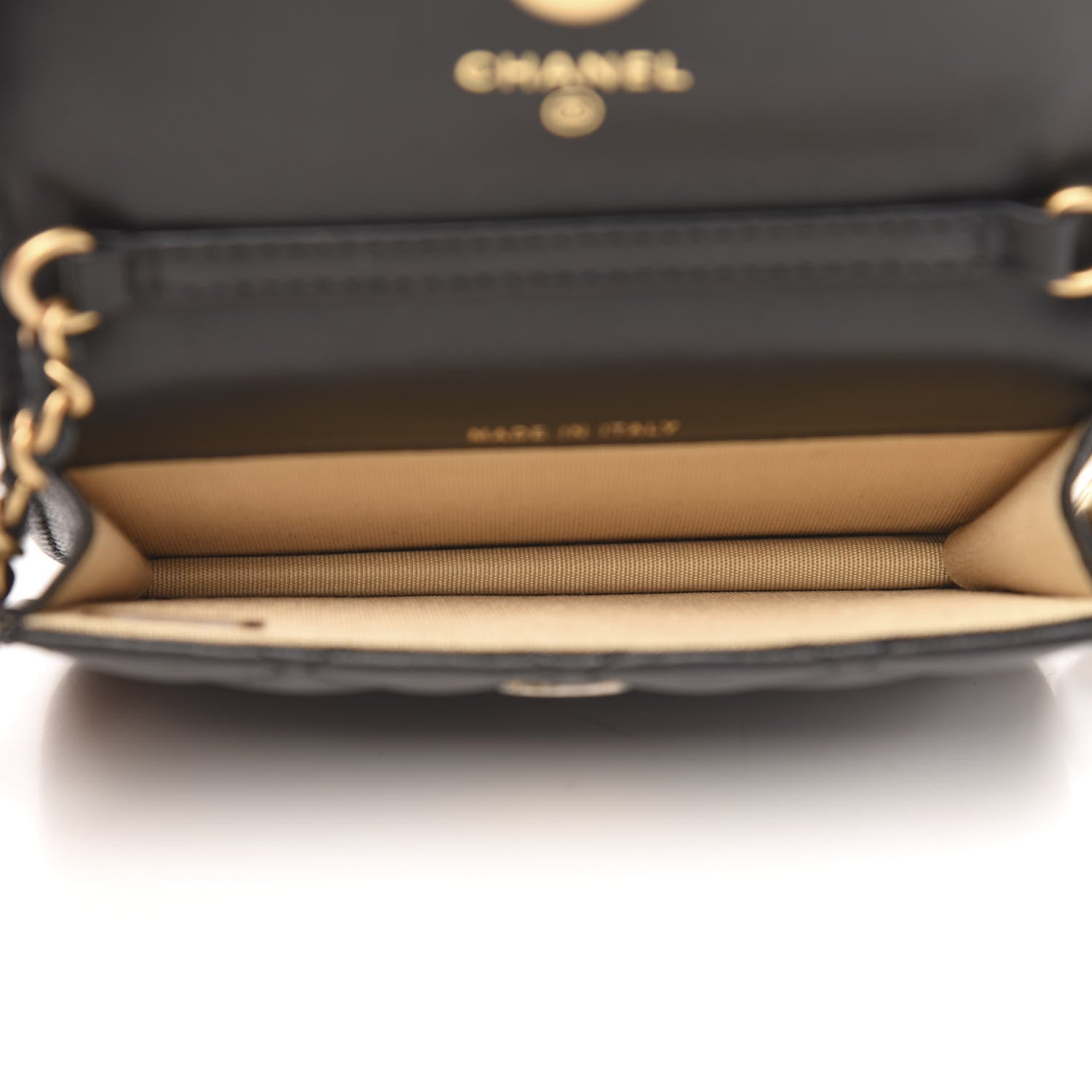 Chanel Lambskin Quilted Pearl Crush Clutch With Chain Black 5 of 11