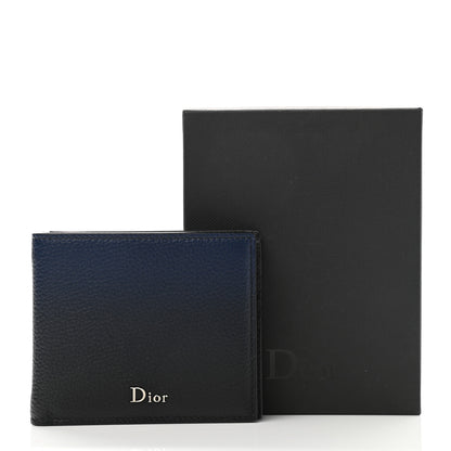 Christian Dior Grained Calfskin Wallet Blue Black 8 of 8