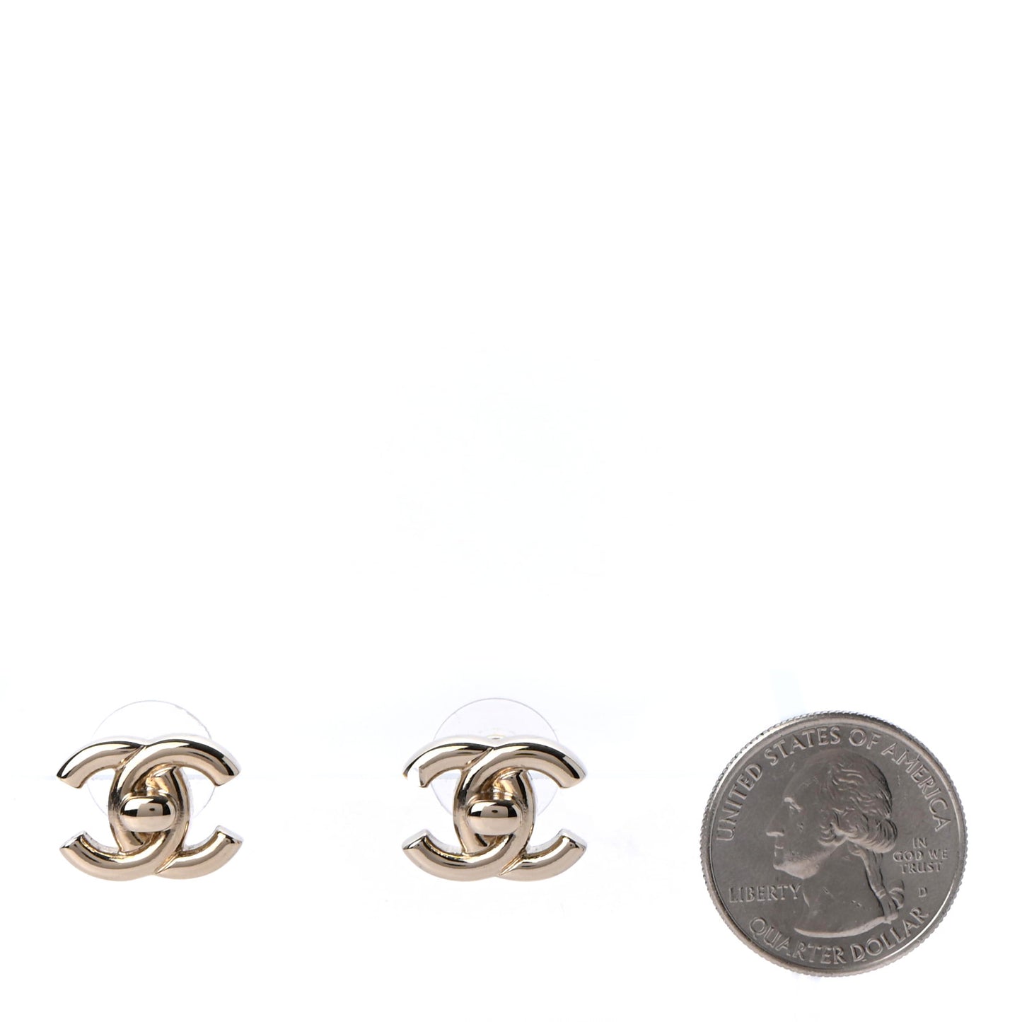 Metal CC Turnlock Earrings Gold