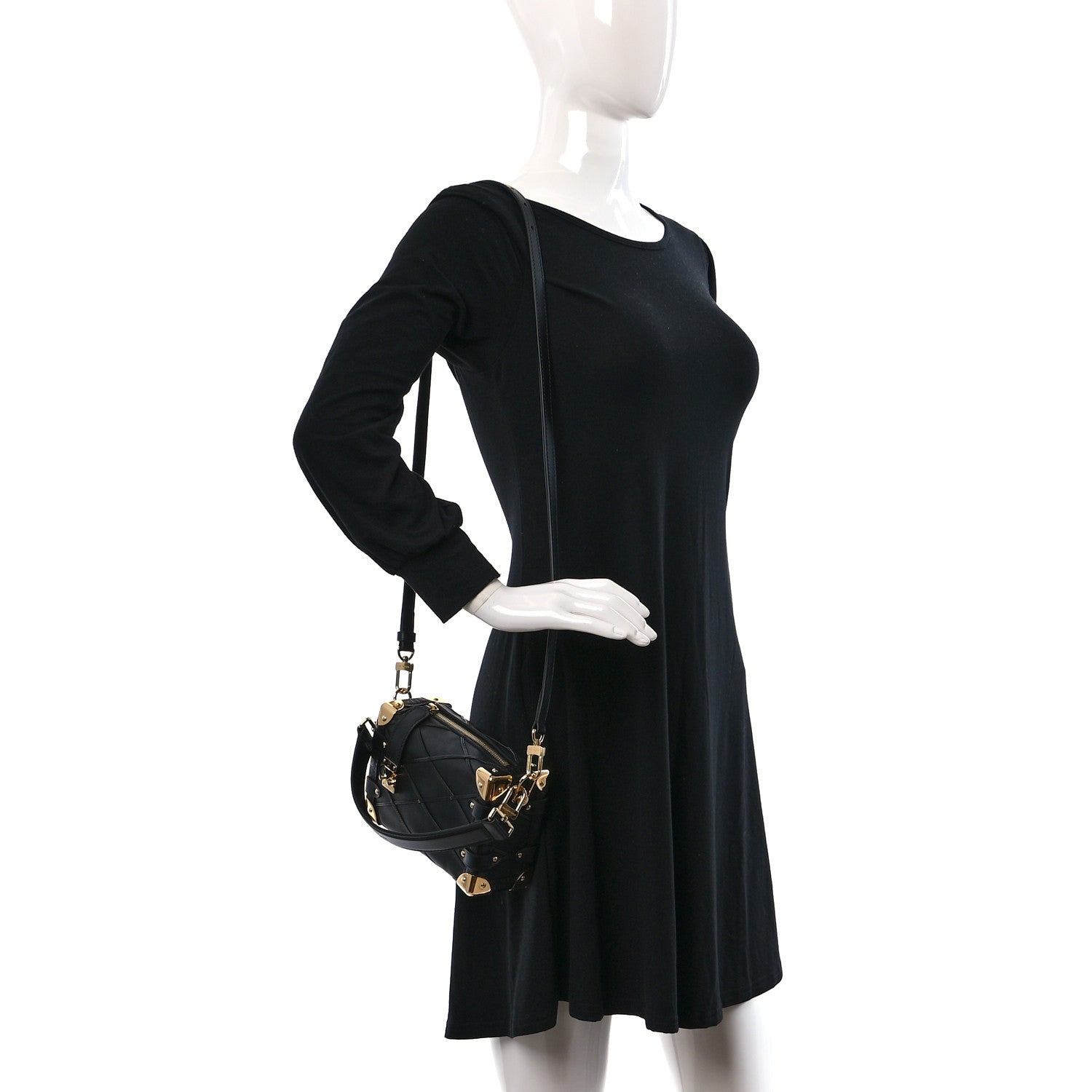 Louis Vuitton Lambskin Malletage Side Trunk PM Black 2 of 8