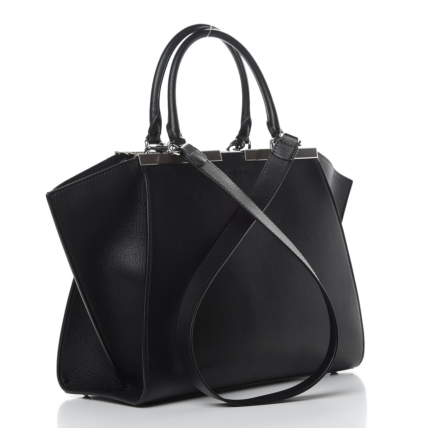 Fendi Vitello Dolce Petite 3jours Tote Black 2 of 11