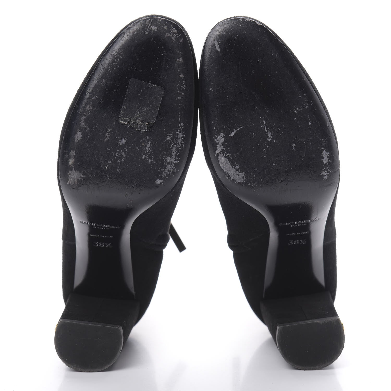 Saint Laurent Suede Loulou Ankle 95 Zip Boot 38.5 Black 5 of 10