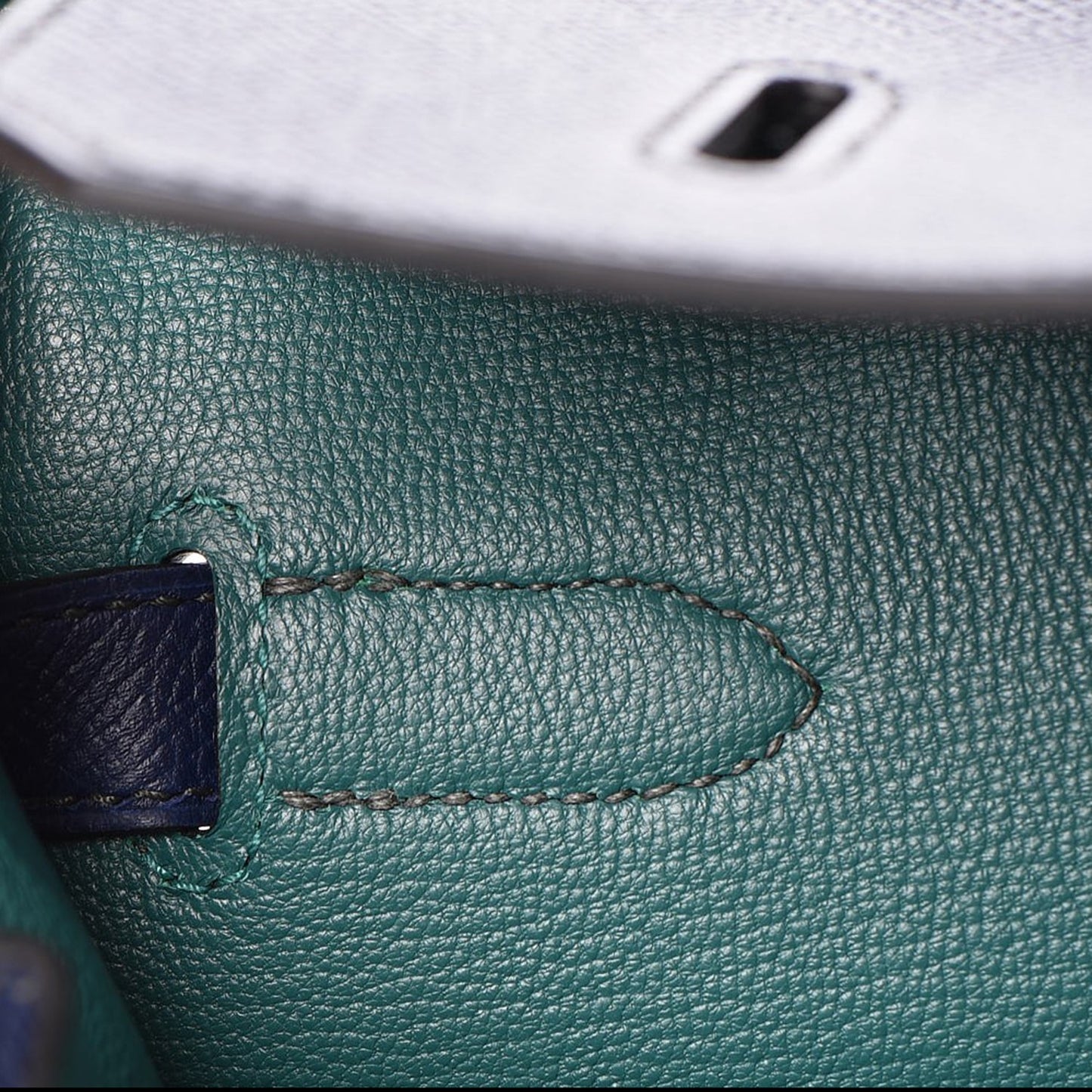 Epsom Horseshoe Birkin 40 Bleu Saphir Malachite