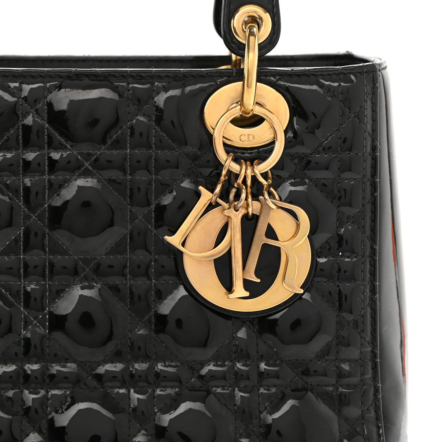 Patent Cannage Medium Lady Dior Black