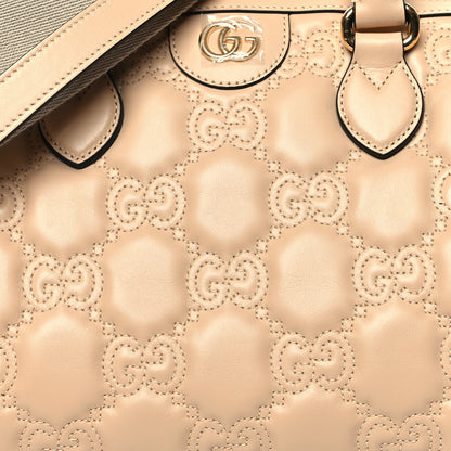 Gucci Calfskin GG Matelasse Medium Bowler Bag Naturale 8 of 10
