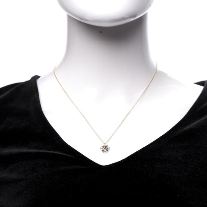 Tiffany Platinum 18K Yellow Gold Diamond Schlumberger Lynn Pendant Necklace 2 of 7