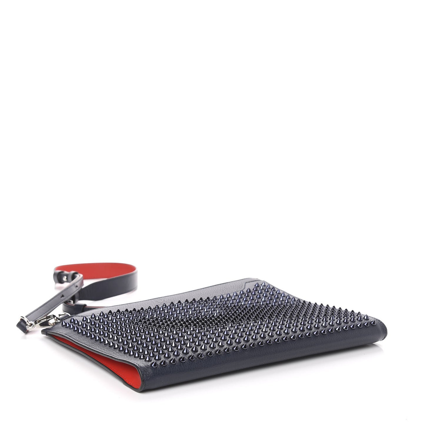 Calfskin Studded Skypouch Crossbody Clutch Marine