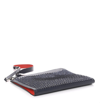 Christian Louboutin Calfskin Studded Skypouch Crossbody Clutch Marine 4 of 13