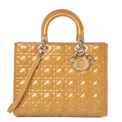 Christian Dior Patent Cannage Large Lady Dior Dark Beige 1 of 10