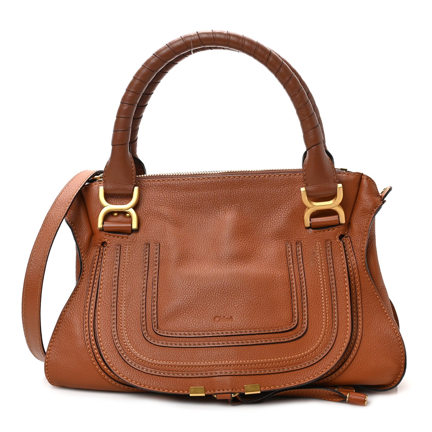 Calfskin Medium Marcie Satchel Tan