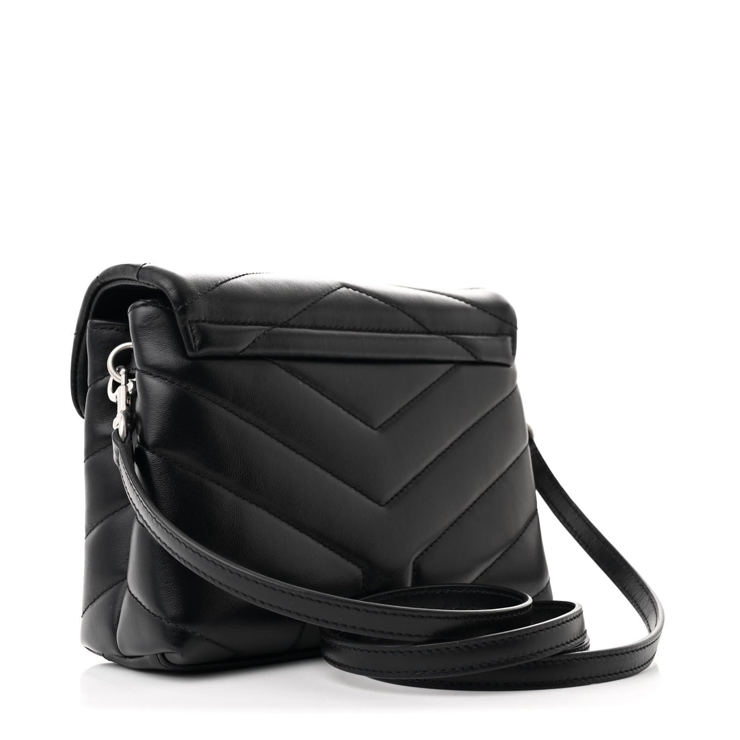 Calfskin Y Quilted Monogram Toy Loulou Crossbody Bag Black