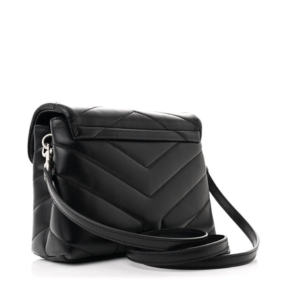 Saint Laurent Calfskin Y Quilted Monogram Toy Loulou Crossbody Bag Black 3 of 12