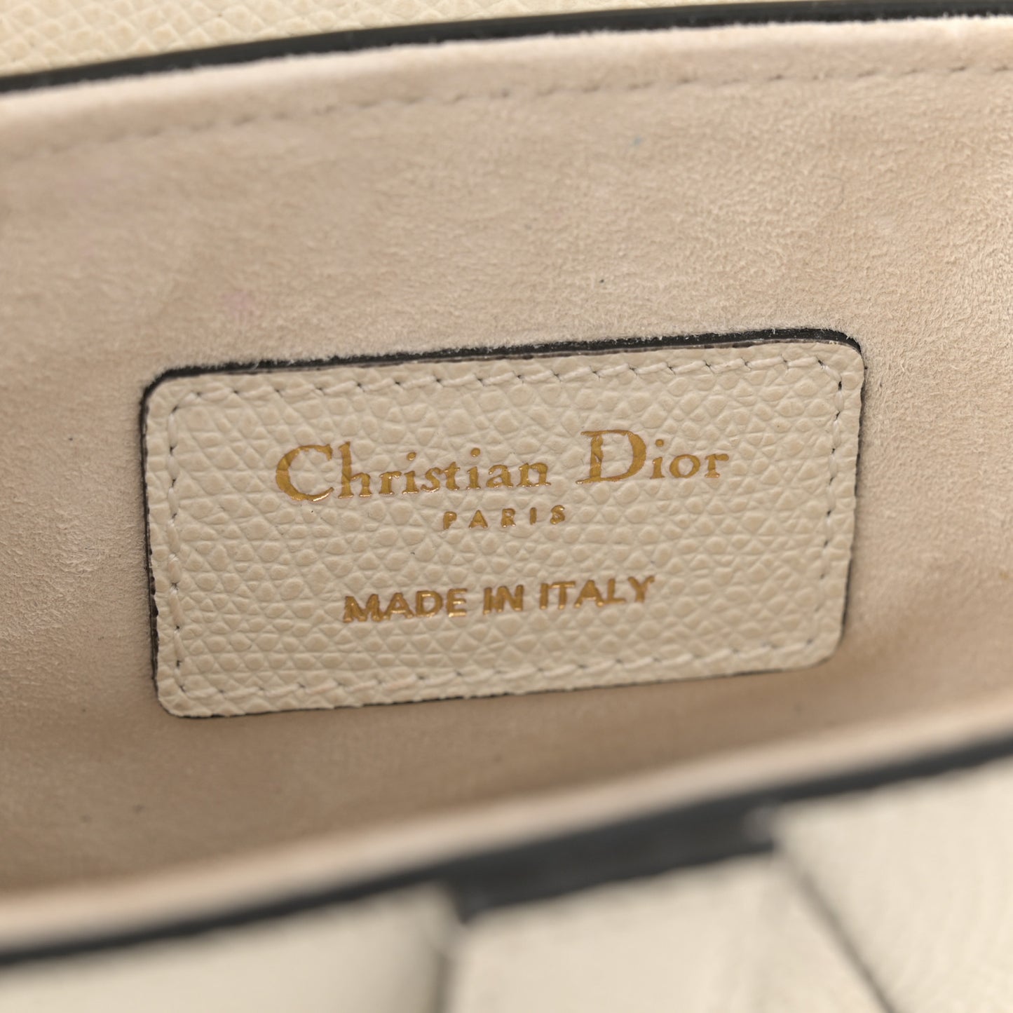 Grained Calfskin Mini Saddle Bag White