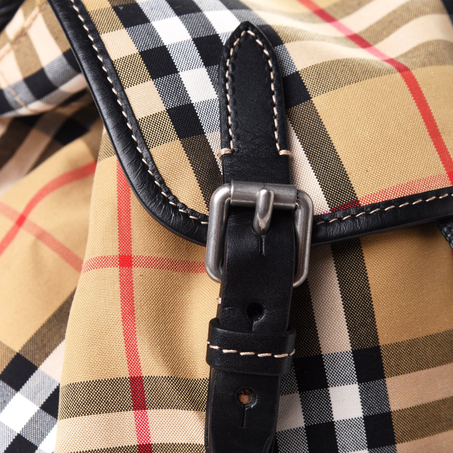 Vintage Check Small Rucksack Backpack Antique Yellow