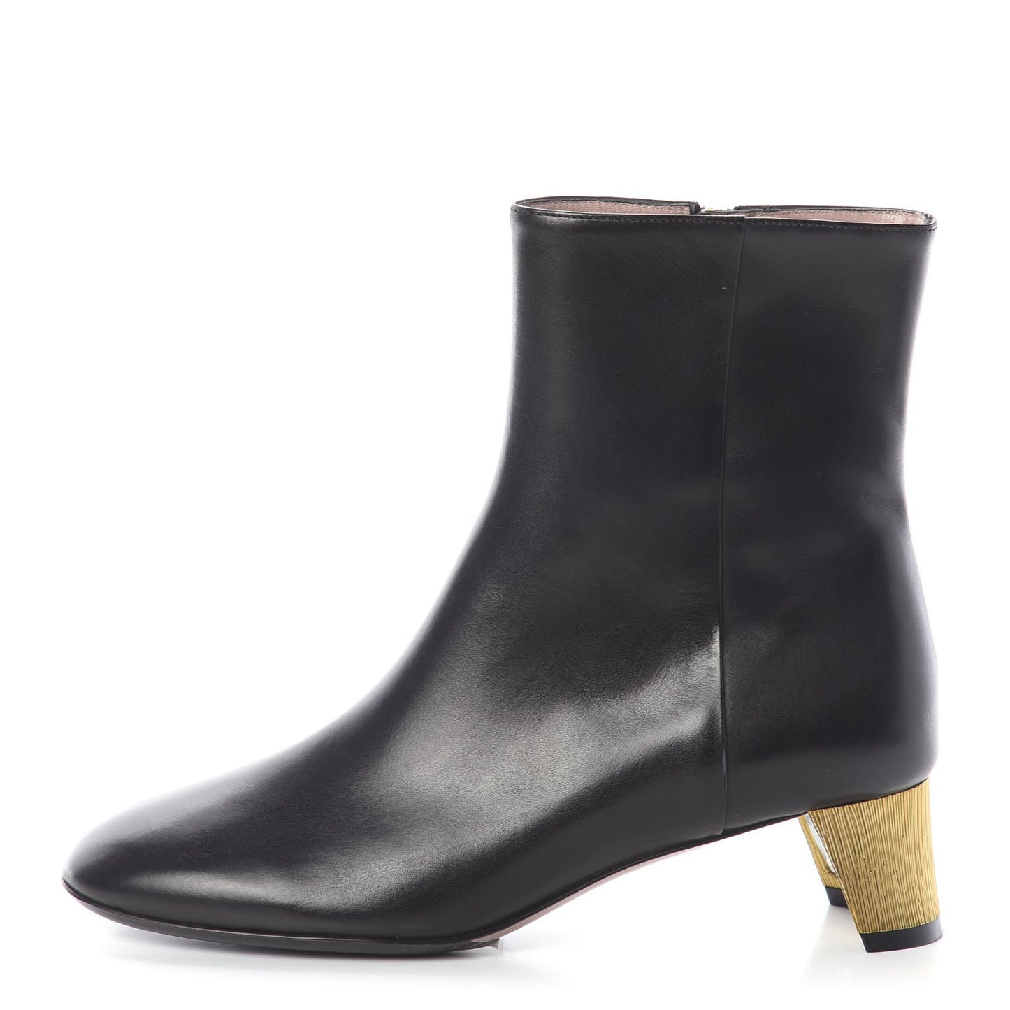 Calfskin Diamond Heel Ankle Boots 35 Black