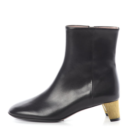Gucci Calfskin Diamond Heel Ankle Boots 35 Black 1 of 7