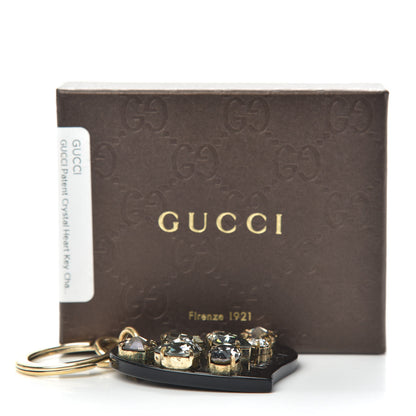 Gucci Resin Crystal Heart Key Chain Black 4 of 4