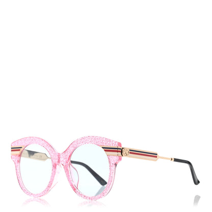 Gucci Acetate Round Frame Web Sunglasses GG0282SA Pink 1 of 7
