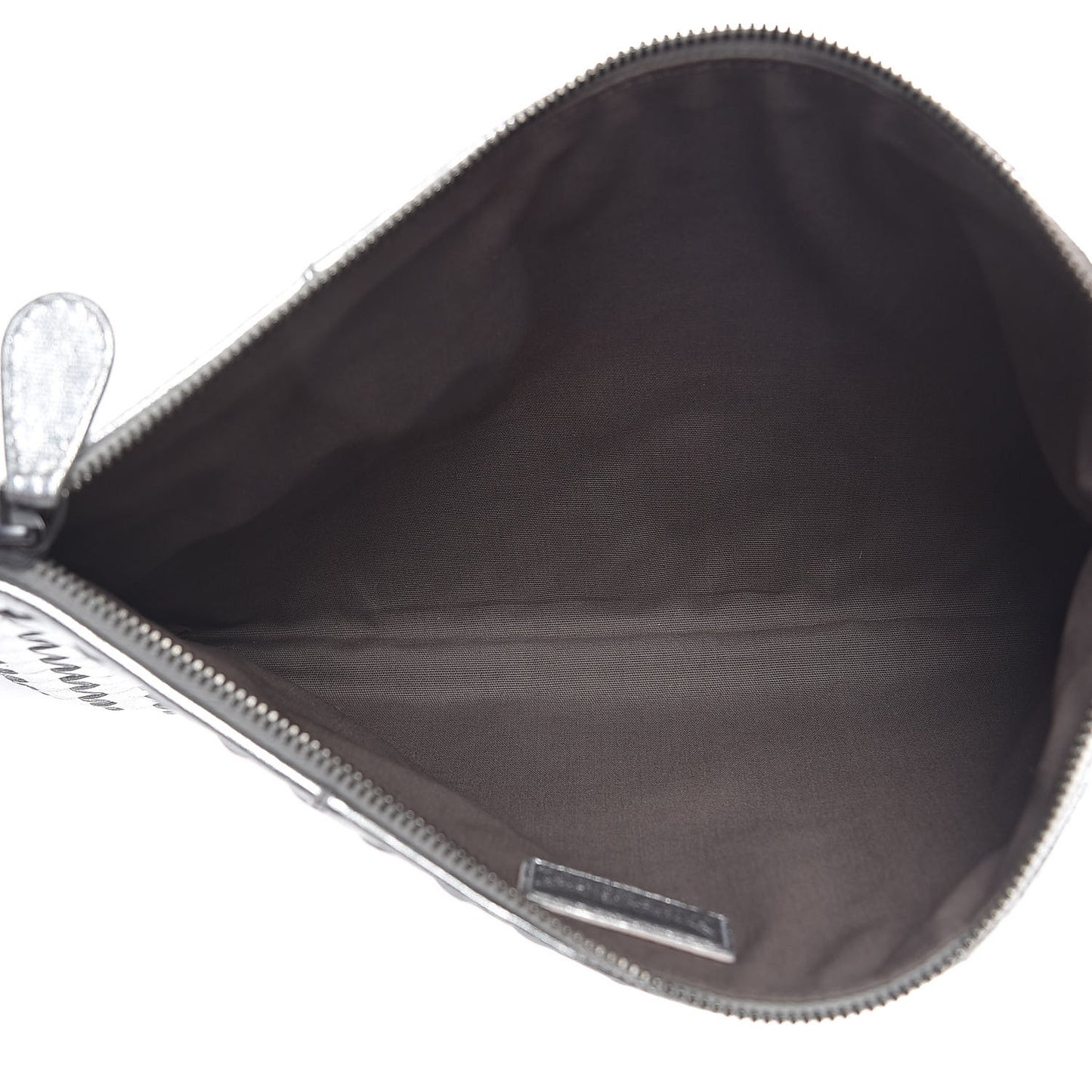 Metallic Grosgrain Intrecciato Biletto Silver
