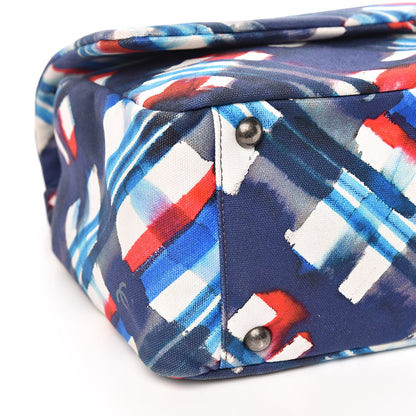 Chanel Canvas Airline Printed XXL Travel Flap Bag Blue Red White 8 of 10