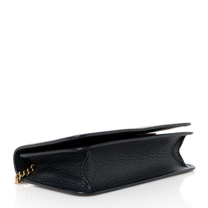 Gucci Dollar Calfskin Garden Mystic Cat Chain Wallet Black 4 of 9