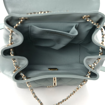 Chanel Lambskin Quilted Large Duma Drawstring Backpack Grey 5 of 8