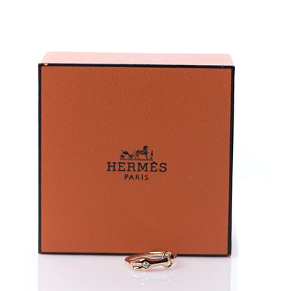 Hermes 18K Rose Gold Diamond TPM Galop Ring 47 4 8 of 8