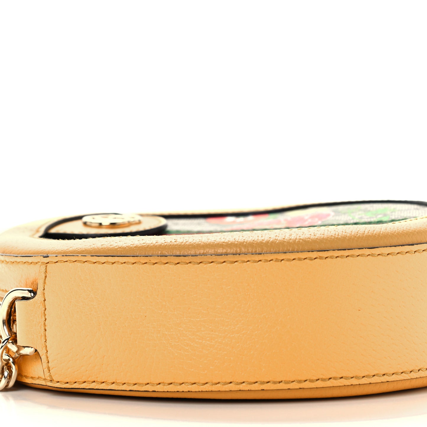 GG Supreme Monogram Flora Web Mini Ophidia Round Shoulder Bag Beige Multicolor Crop
