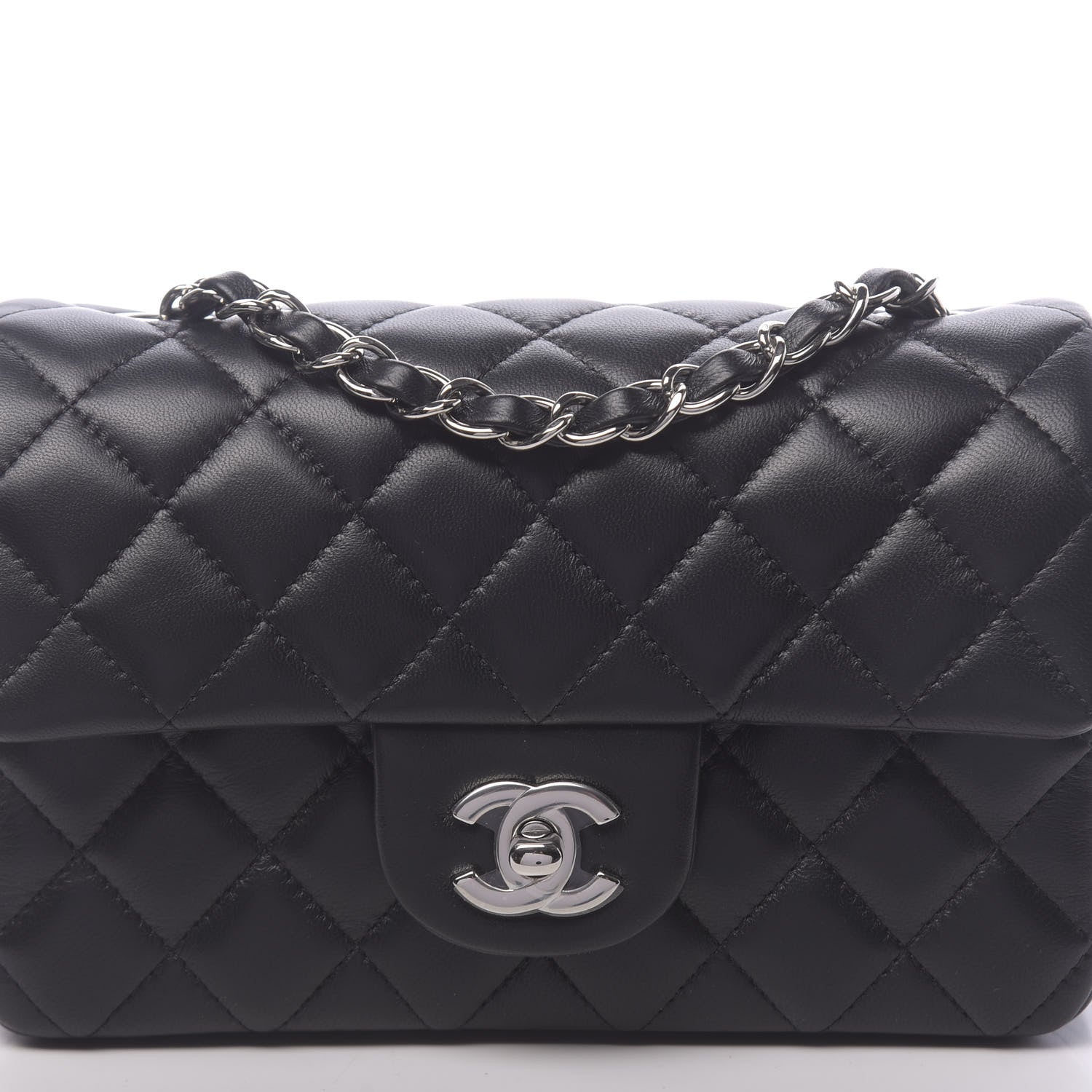 Chanel Lambskin Quilted Mini Rectangular Flap Black 8 of 11