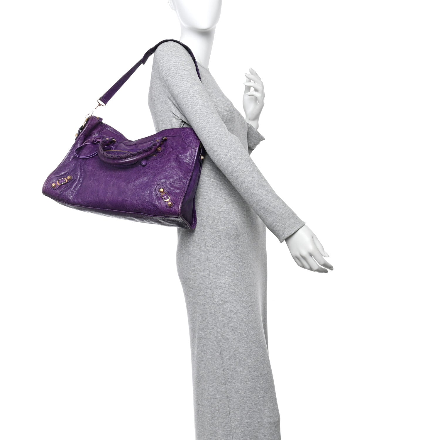 Balenciaga Agneau Giant 12 Gold Hardware City Dark Violet 1772864
