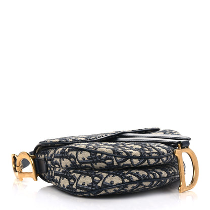 Christian Dior Oblique Saddle Bag Blue 4 of 14