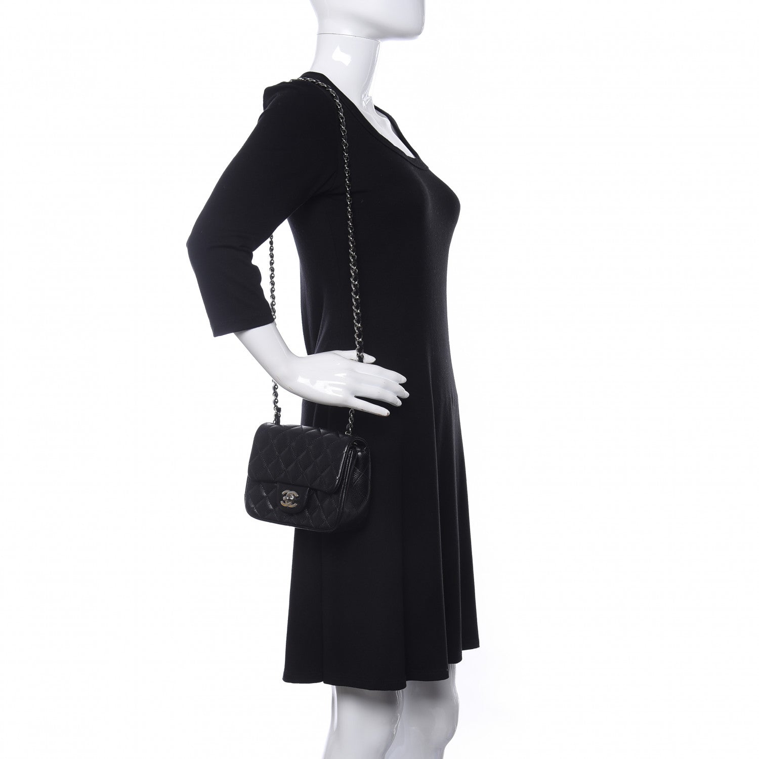 Chanel Caviar Quilted Mini Square Flap Black 2 of 11