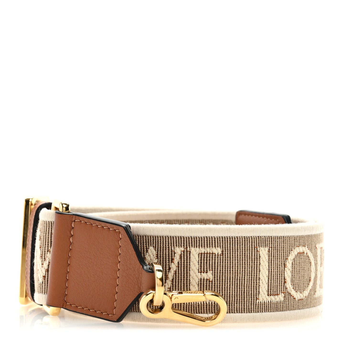 Calfskin Jacquard Anagram Strap Natural Tan