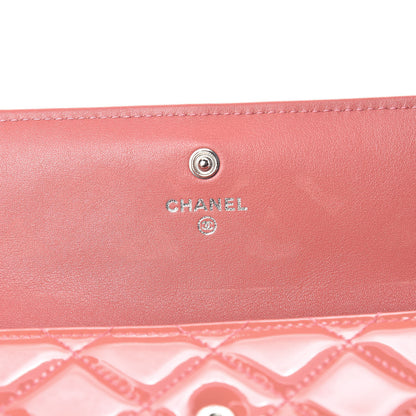 Chanel Patent Quilted Brilliant Large Flap Wallet Pink 6 of 10