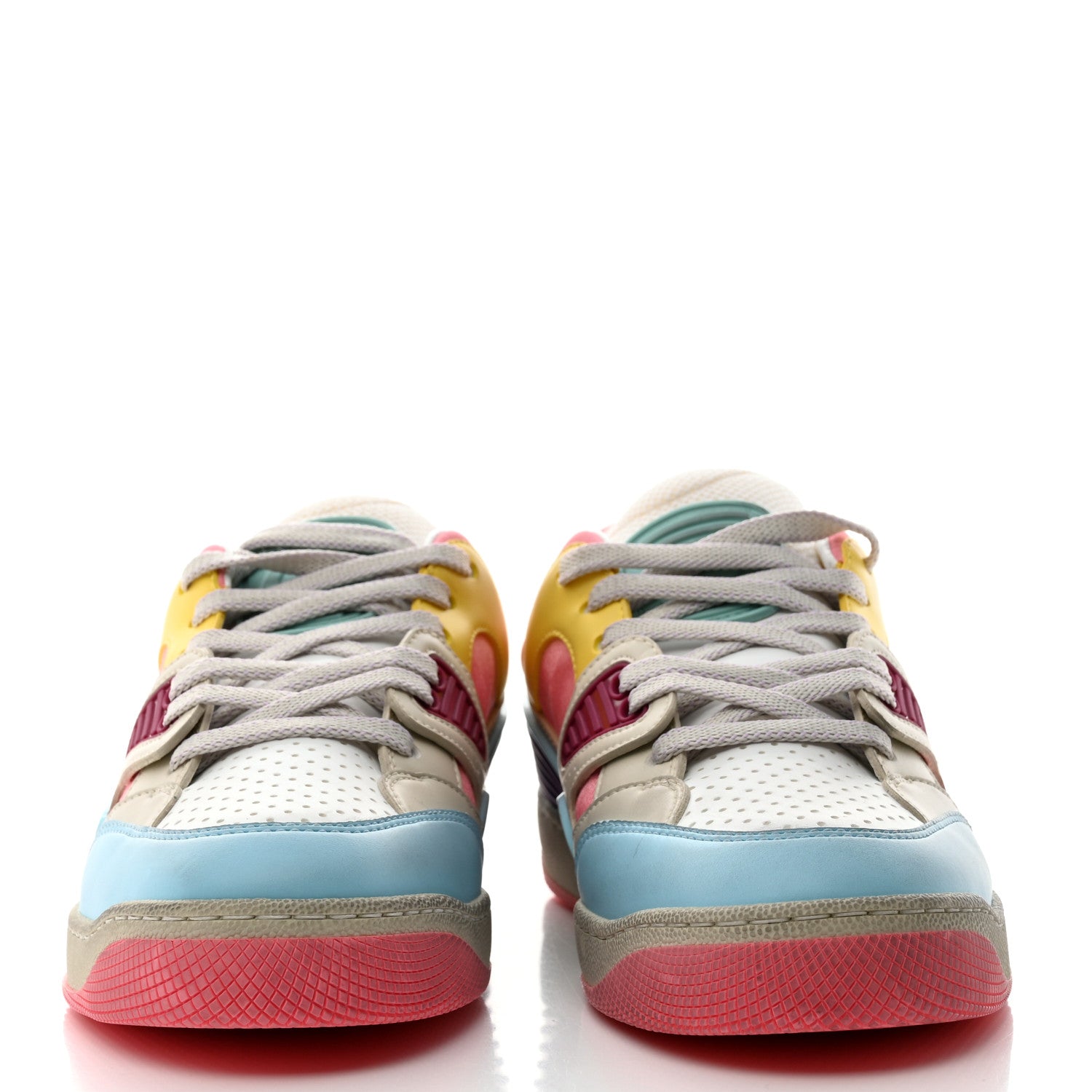 Gucci Demetra Womens Basket Low Top Sneakers 37.5 Spongy Azure Great White Mystic White Box Pink 2 of 9